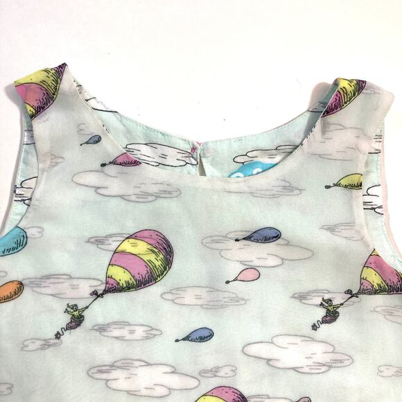 Dr Seuss Oh The Places Youll Go Hot Air Balloon Clouds Layered Sheer Tunic Dress - Picture 3 of 10